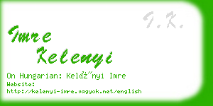 imre kelenyi business card